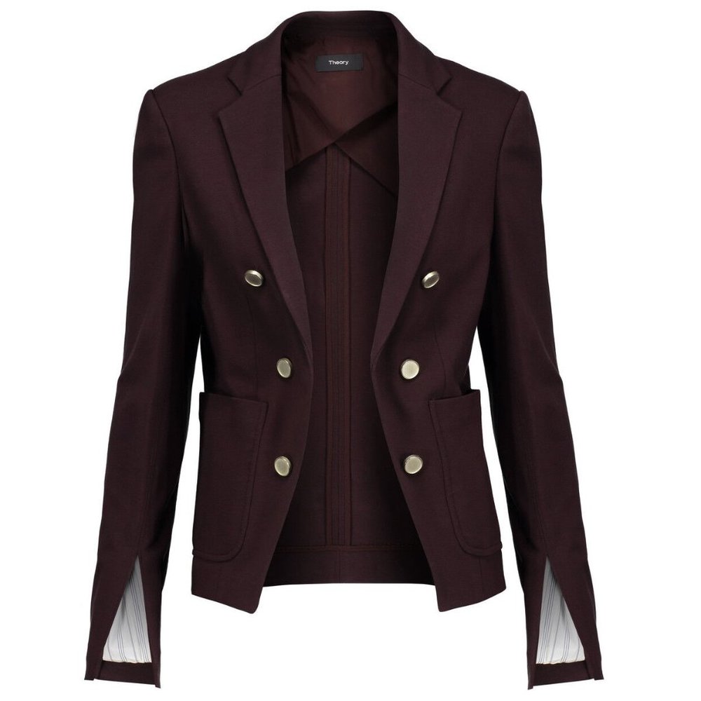 NWT Theory Jontia K Blazer Jacket in Garnet. double-breasted. burgundy
